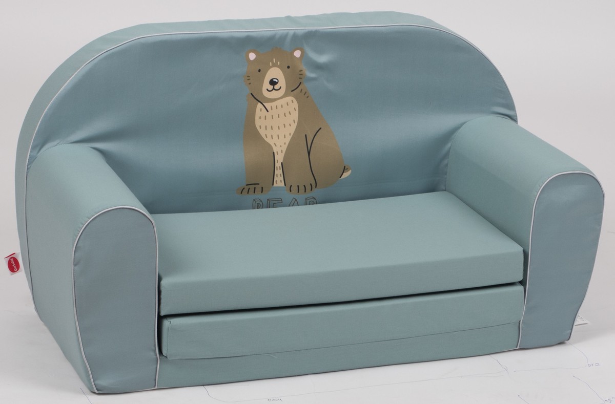 Canapea pentru copii Bear velur verde