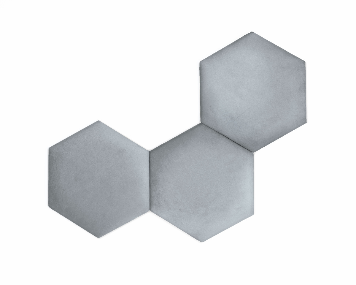 Panou tapițat Hexagon - gri - S