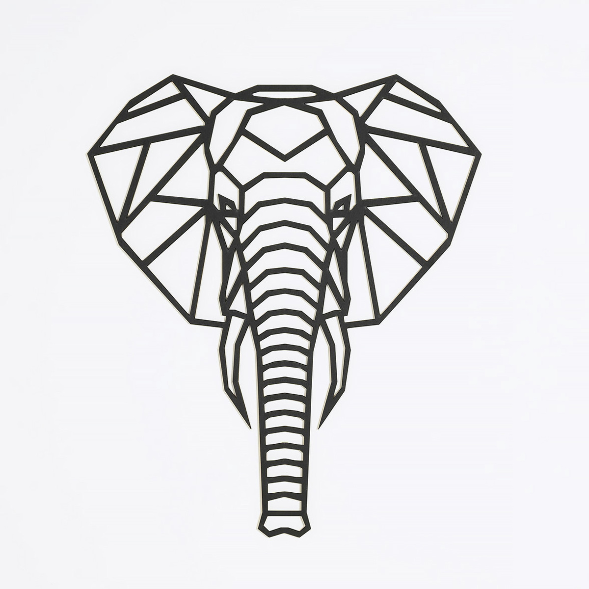 Pictură geometrică din lemn - Elefant - diferite culori - natural
