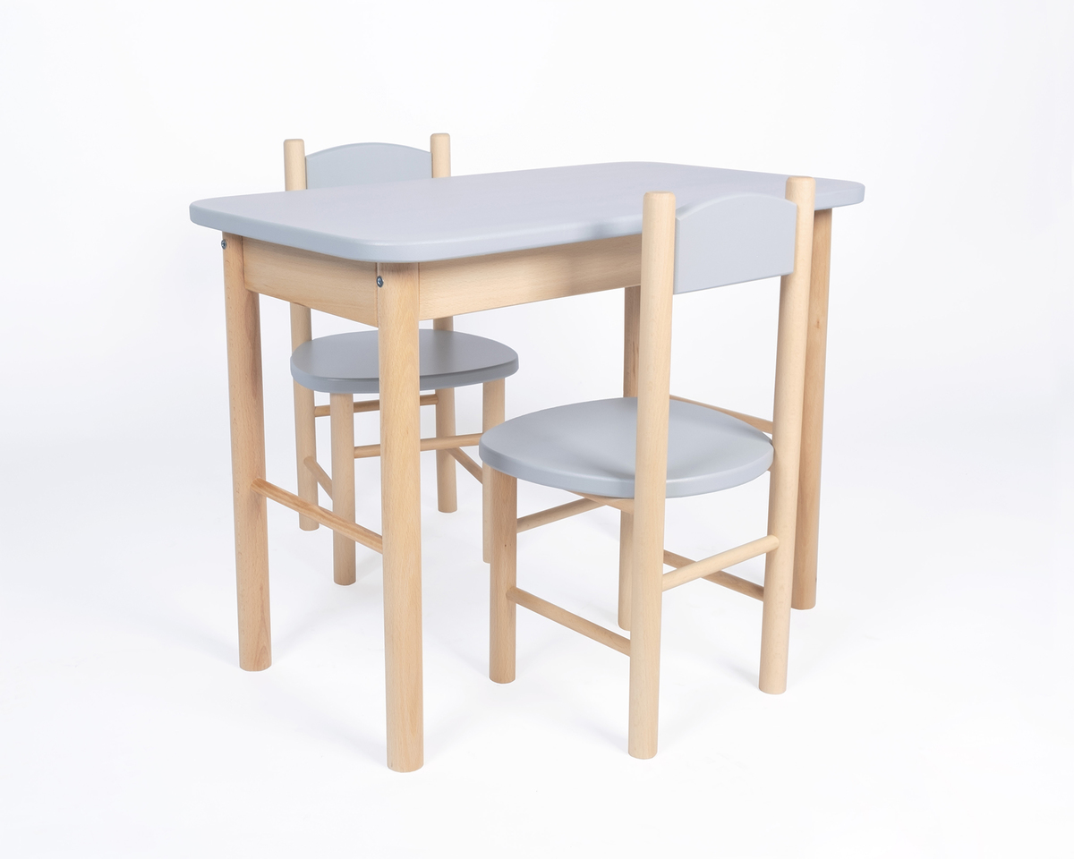 Set masa și scaune Simplu - gri - set - 1x masă + 2x scaun