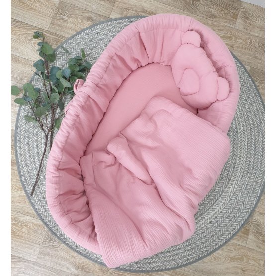 Set lenjerie de pat din răchită - roz
