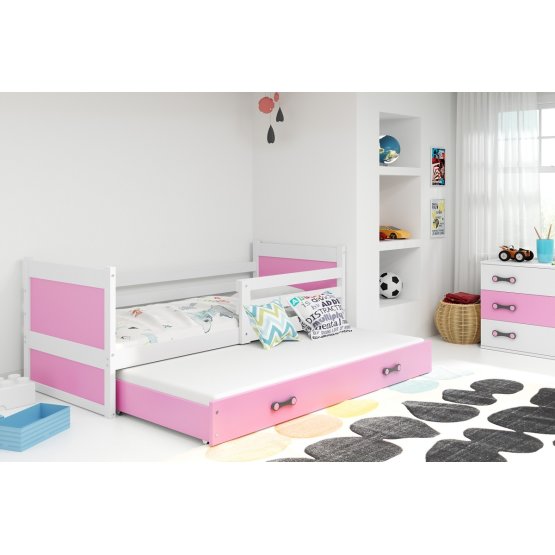 copii pat cu pat stâncos - alb-roz