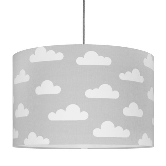 Lampă textilă de agățat – model cu nori gri
