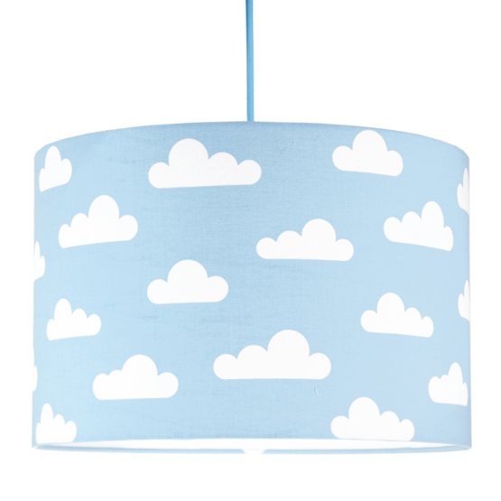 Lampă textilă de agățat – model cu nori albaștrii