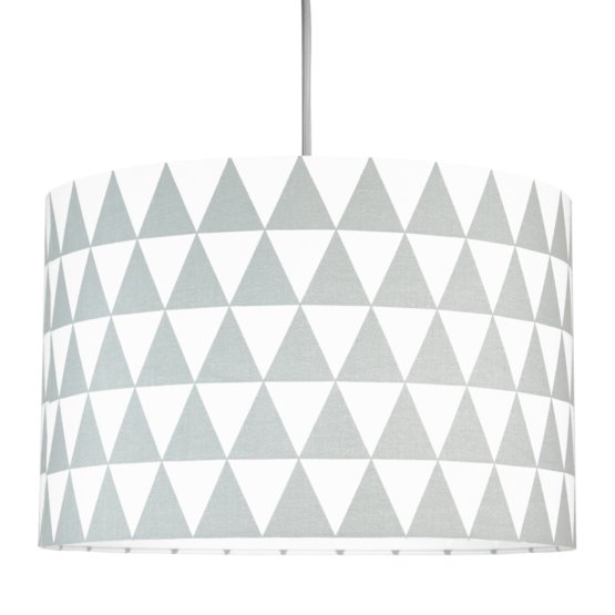 Lampă textilă de agățat – model cu triunghiuri gri