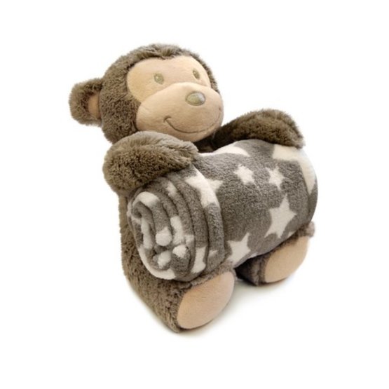 Pătură pentru copii cu maimuță din pluș