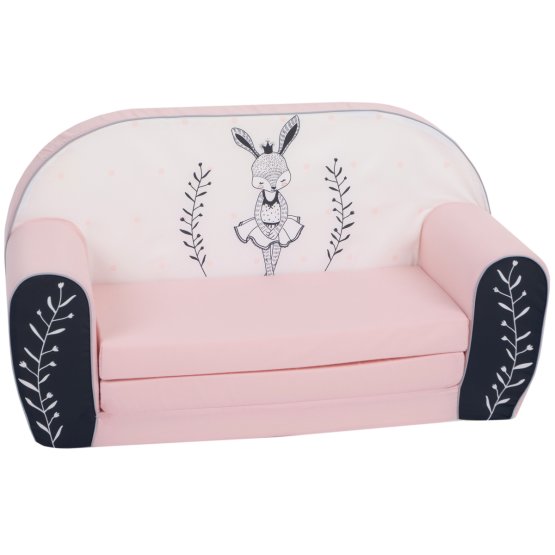 Canapea pentru copii Bunny Ballerina - alb-roz