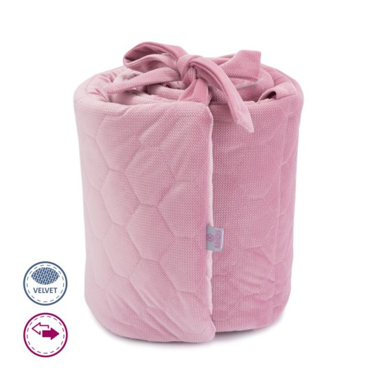 Protecție cu umplutură pentru pătuț – roz
