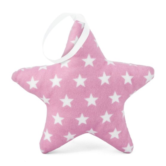 Stea decorativă suspendată – model roz cu steluțe