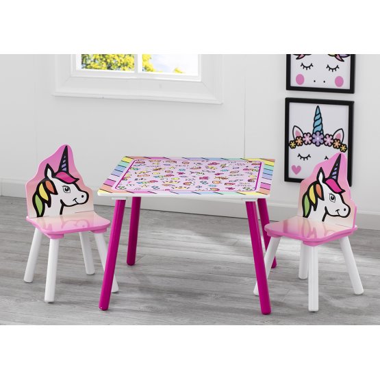 Set masă și scaune copii – model Unicorn