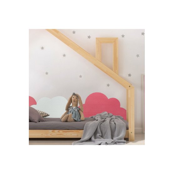 Protecție cu spumă pentru peretele din spatele patului Nori - roz