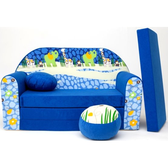 Canapeaua extensibilă pentru copii albastră Jungle 2