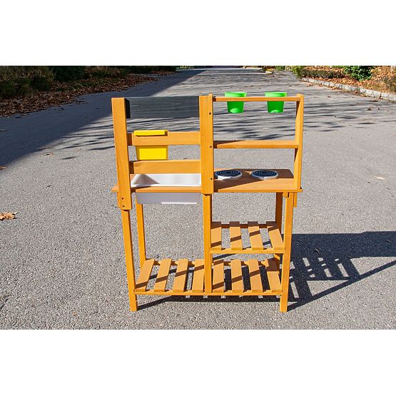 2Kids Toys Bucătărie de grădină din lemn cu chiuvetă