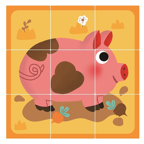 2Kids Toys Cuburi din lemn Fermă