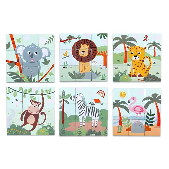 2Kids Toys Cuburi din lemn Safari
