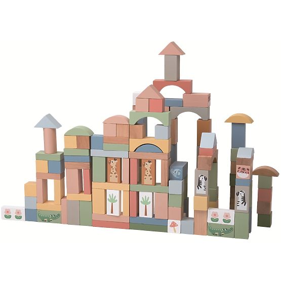 2Kids Toys Safari cuburi cu animale 120 buc