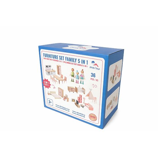2Kids Toys Set mobilier cu familie 5 în 1