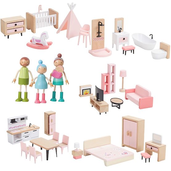 2Kids Toys Set mobilier cu familie 5 în 1
