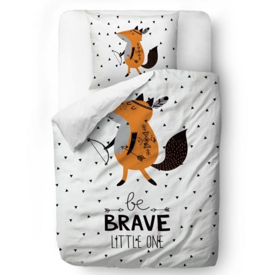 Domnul. Lenjerie de pat Little Fox Vulpea curajoasă - pătură: pernă 135 x 200 cm: 60 x 50 cm