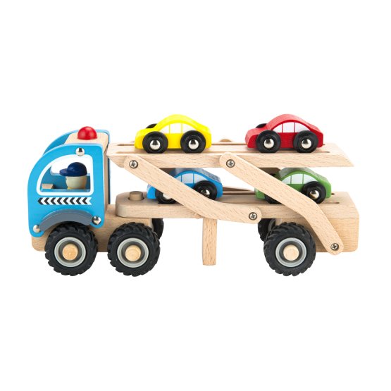 Camion din lemn cu mașini de jucărie