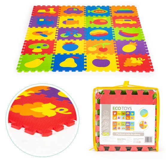 Tampon educativ colorat - puzzle din spumă