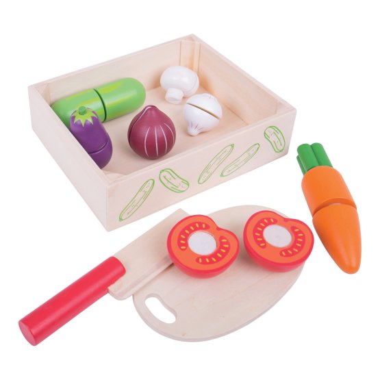 Bigjigs Toys Tocare legume într-o cutie