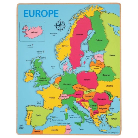 Bigjigs Toys Puzzle din lemn Harta Europei 25 piese
