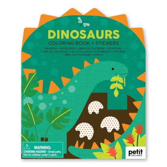 Petit Collage Carte de colorat cu autocolante cu dinozauri