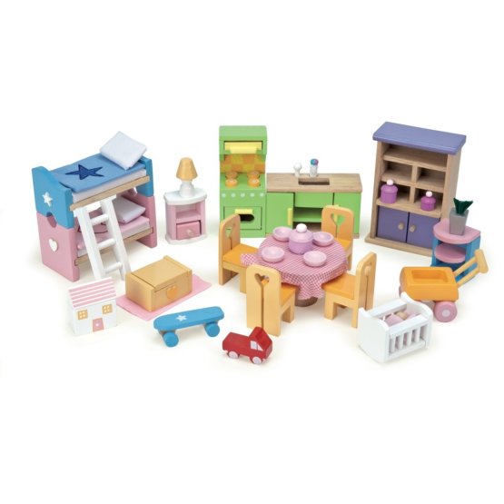 Set complet Le Toy Van Furniture Starter pentru casa