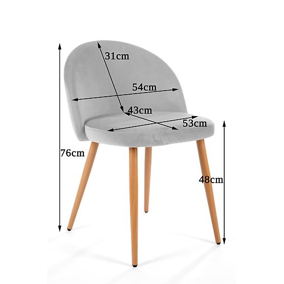 4 x Scaun tapițat din catifea SJ.075 Albastru