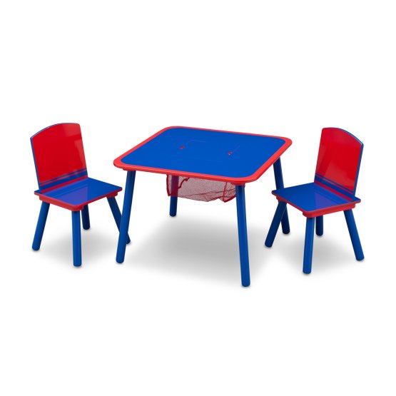Set masă și scaune copii – albastru și roșu