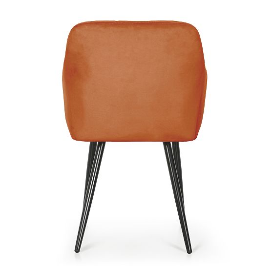 4x Scaun tapițat cu cusături pătrate Cupru LUXANO Picioare negre