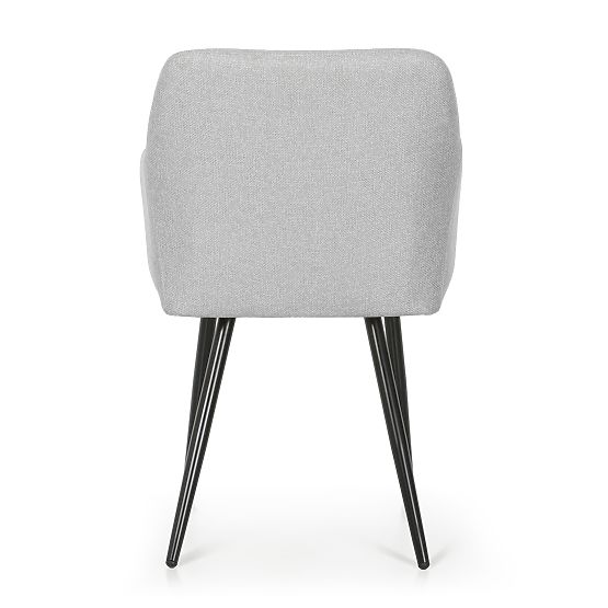 4x Scaun tapițat cu cusături pătrate Gri Deschis LUXANO Picioare negre material Lumos