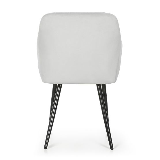 4x Scaun tapițat cu cusături pătrate Gri LUXANO Picioare negre