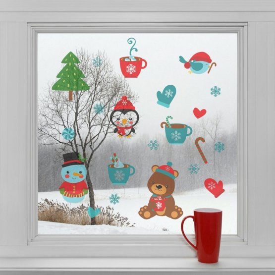 Crăciun decorare pe fereastră - Crăciun linişte
