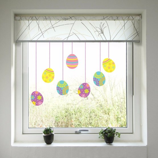 Paști decorare pe fereastră - ouă de Paști