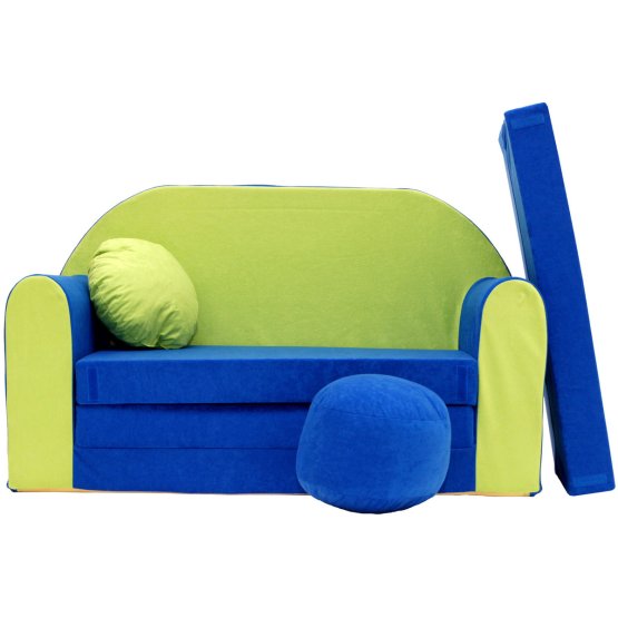 Canapea extensibilă pentru copii - albastru-verde