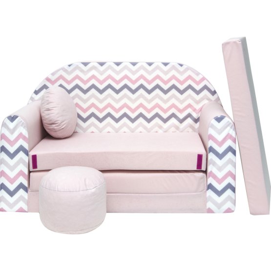 Canapea pentru copii Valuri - roz