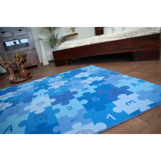 Covor puzzle pentru copiii – Albastru
