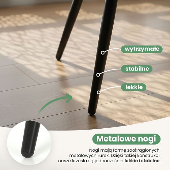 6x Scaun tapițat cu cusături pătrate Verde Sticlă LUXANO Picioare negre