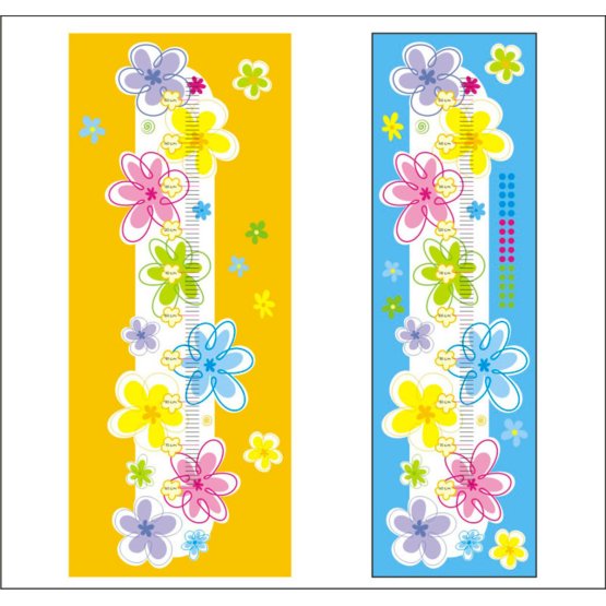 Sticker de perete cu diagrama de inaltime-nr 13-flori