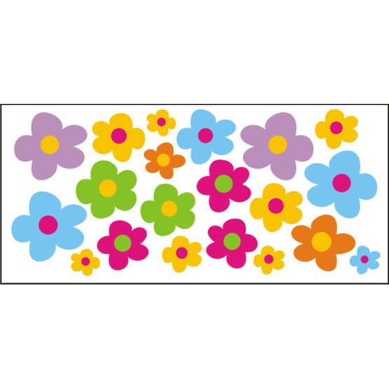 Abțibilduri de geam-flori colorate - 0,3 m2