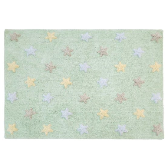 Covor pentru copii cu stele Tricolor Stars - Soft Mint