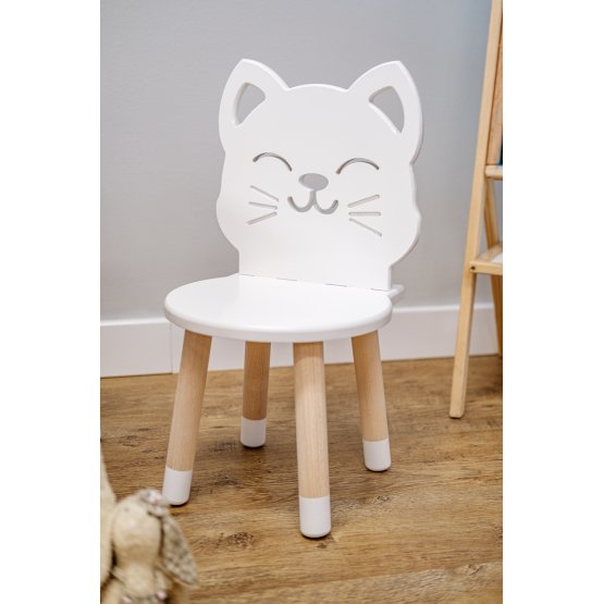 Scaun pentru copii - Pisica - alb