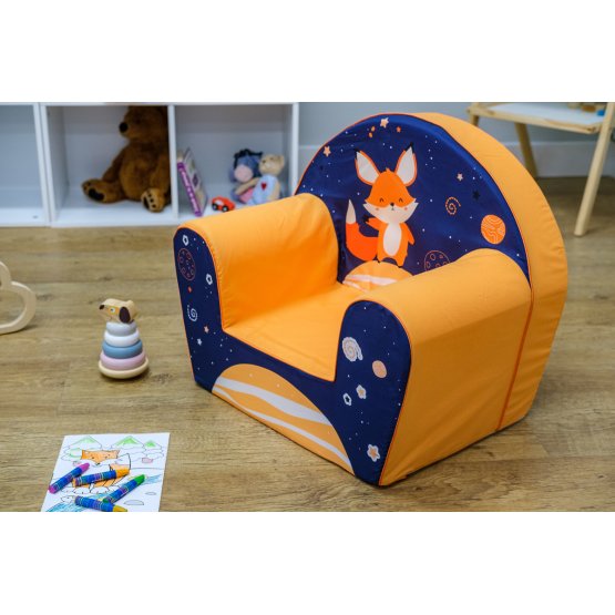 Scaun pentru copii Lišák - albastru-portocaliu
