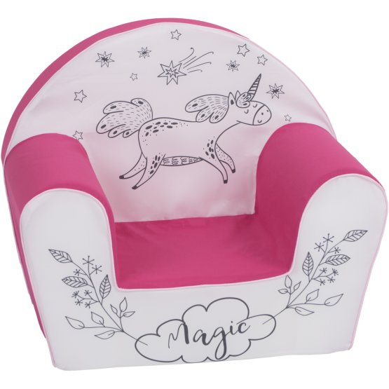 Scaun pentru copii Unicorn - roz-alb