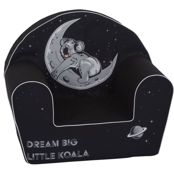 Fotoliu pentru copii Koala pe lună - negru