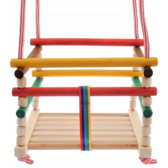 Leagăn pentru copii din lemn Pinio - colorat