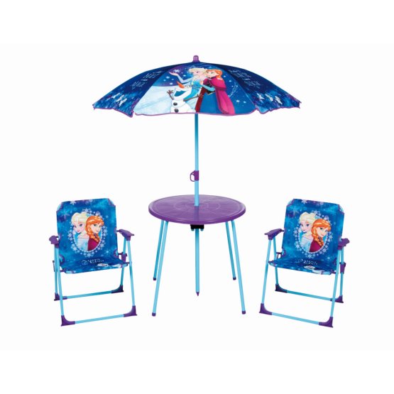 Set de grădină cu umbrelă și scaune pentru copii – model Frozen