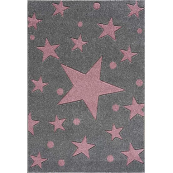 copilăresc covor stele - gri-roz
